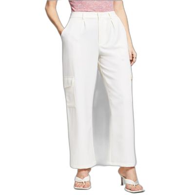 And Now This Woman's Straight Cargo Trousers Cream XL