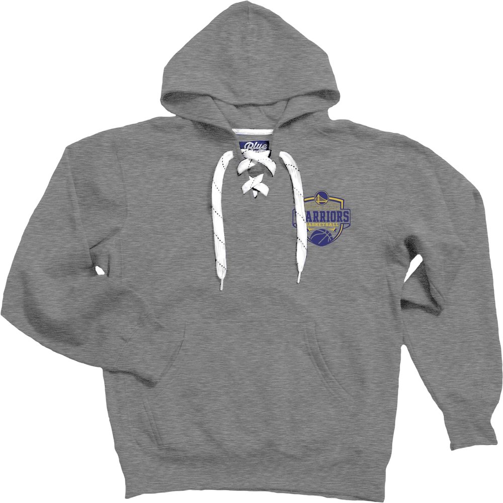 Golden State Warriors NBA Officially Licensed Lace Up Hooded Sweatshirt Graphite, Large