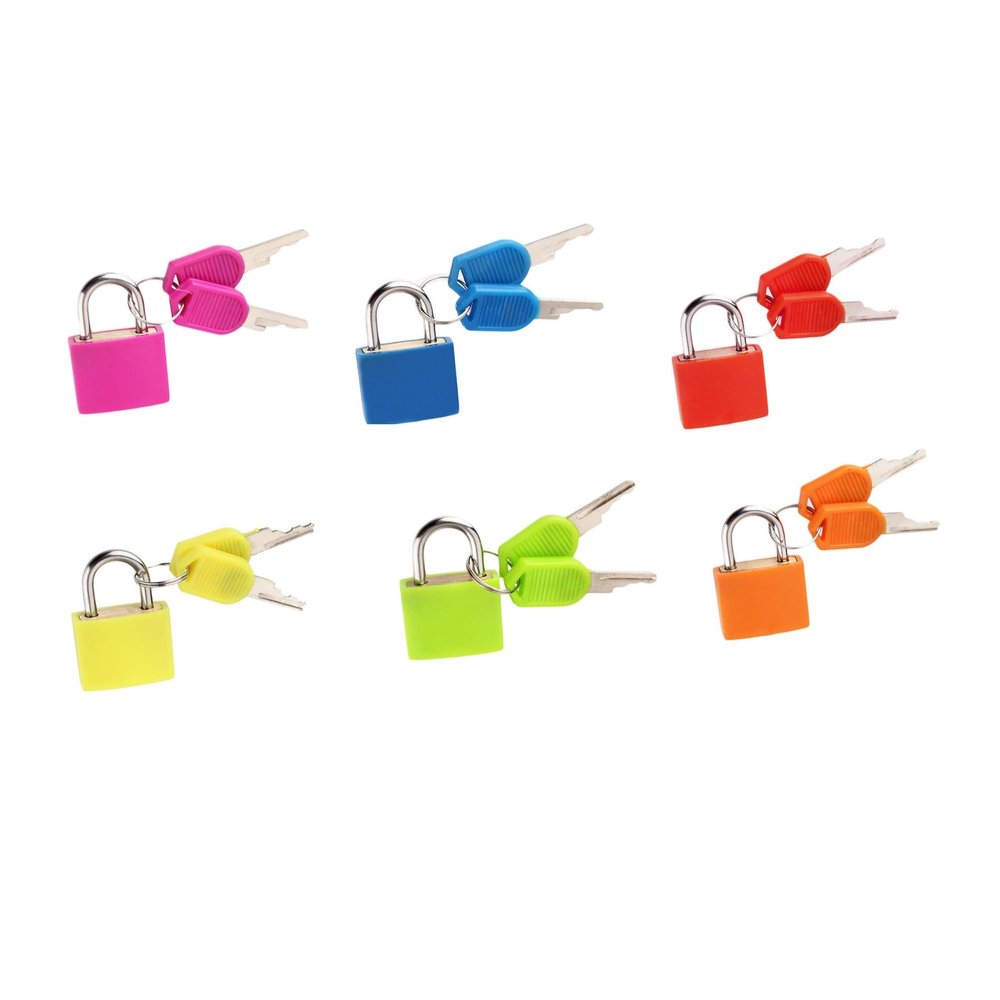 VEDA 6 Pcs Luggage Locks with Keys, Suitcase Locks, Mini Lock, Metal Paddlock for Backpack Suit for School Locker, Lock Gym