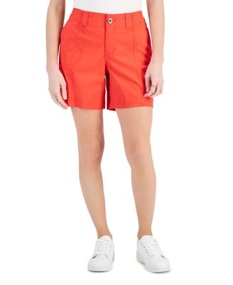 Style & Co. Petite Zig Zag Stitch Cargo Shorts Tropical Punch 8P