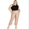 Now This Trendy Plus Size Faux-Leather Pants Almond 20W view 1