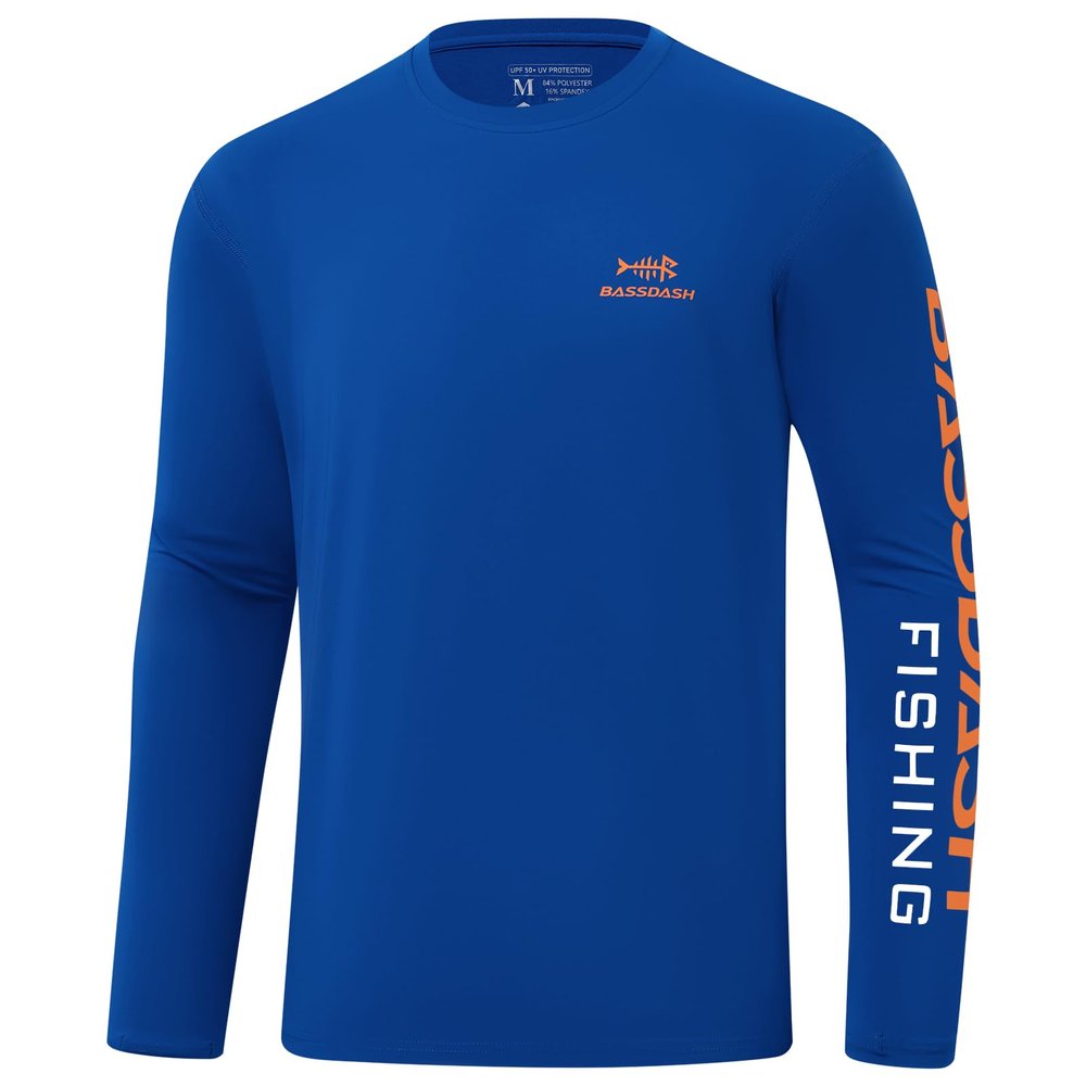 BASSDASH Mens UPF 50+ Sun Protection Long Sleeve Shirts Quick Dry Performance SPF UV Shirt for Outdoors Fishing Hiking FS31M