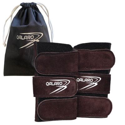QALARO Suede Wrist Supports (Pair) with Bag | Gymnastics, Acrobatics, Cheer Adjustable Wrist Guards | Wrist Injury Prevention | Wrist Support Brace | Hand Wraps