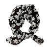 Pemilosci Large Cotton Bandana Headband, Head Wrap, Protective Coverage, Hair Neck Scarf for Women 28 x 28 inch (S24-White Flower-Black view 1