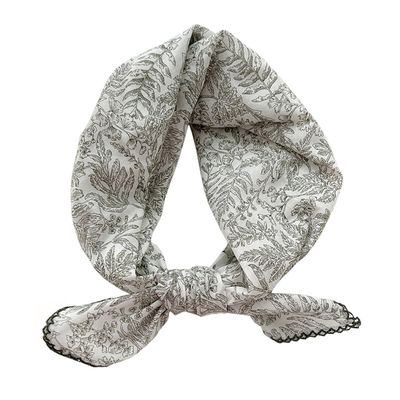 Pemilosci Large Cotton Bandana Headband, Head Wrap, Protective Coverage, Hair Neck Scarf for Women 28 x 28 inch (S22-Leaf Vein-Green
