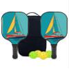 KUAVETO Pickleball Paddles Set, All The DIY Fun You can Have with Sailing Yacht-AF78 Pattern Custom Made Honeycomb Polymer Core- Includes 2 Paddles, 4 Balls, and a Carry Bag view 1