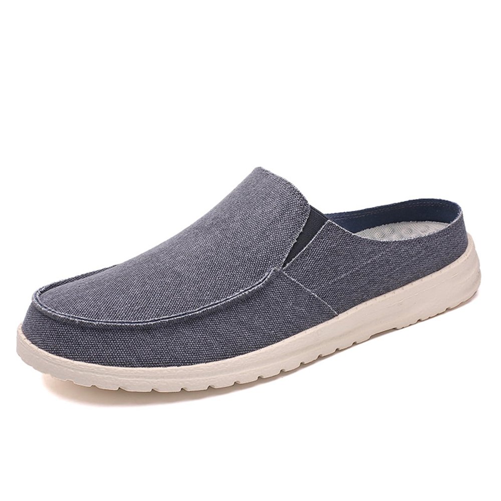 Abborora Mens Slippers, Canvas House Slipper for Men, Slip On Men's Loafers, Indoor Outdoor House Shoes (Blue,12.5)