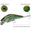 BASSROCK Minnow Swimbait Bass Trout Fishing Lure with Movable Lip Hard Bait 3.5 1/2oz view 4