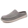 Abborora Mens Slippers, Canvas House Slipper for Men, Slip On Men's Loafers, Indoor Outdoor House Shoes (Gray,9.5) view 1