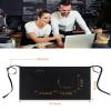 Xeoxarel Server Aprons with 4 Pockets, Unisex Waitress Waiter Waist Apron for Women and Man Half Black 18'' view 3