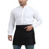 Xeoxarel Server Aprons with 4 Pockets, Unisex Waitress Waiter Waist Apron for Women and Man Half Black 18'' view 4