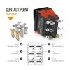 AHGDDA 2822-3 Gear with Red/Green/Blue Light Waterproof KCD6 Rocker Aluminum Brushed Panel High-Gloss Edge Metal Boat Switch (Color : B(Silver P) 3-Speed, Size : 9-24V) view 4