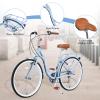 AVGVLIJ 26-Inch Beach Cruiser Bike, Lightweight Hybrid with Adjustable Seat, 7-Speed Commuter, Anti-Skid Tires, V-Brakes - Stylish Multi (Blue) view 3