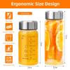 Glass Juice Bottles 4 Pack 12 oz - Wide Mouth Glass Water Bottles with Lids - for Juicing, Smoothies, Milk, Protein, BPA Free, Reusable, Stainless Steel Lids, Leak Proof, Shaker bottle (400 ml) view 2