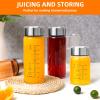 Glass Juice Bottles 4 Pack 12 oz - Wide Mouth Glass Water Bottles with Lids - for Juicing, Smoothies, Milk, Protein, BPA Free, Reusable, Stainless Steel Lids, Leak Proof, Shaker bottle (400 ml) view 4
