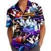 ACEPrints Magic Bowling Hawaiian Shirt for Men Neon Colorful Bowling Shirt Mens Hawaiian Shirts Short Sleeve Button Down Shirt view 2