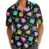 Retro Dinosaur Bowling Hawaiian Shirt for Men Bowling Shirts T Rex Men's Casual Button-Down Shirts Outfit for Men view 2