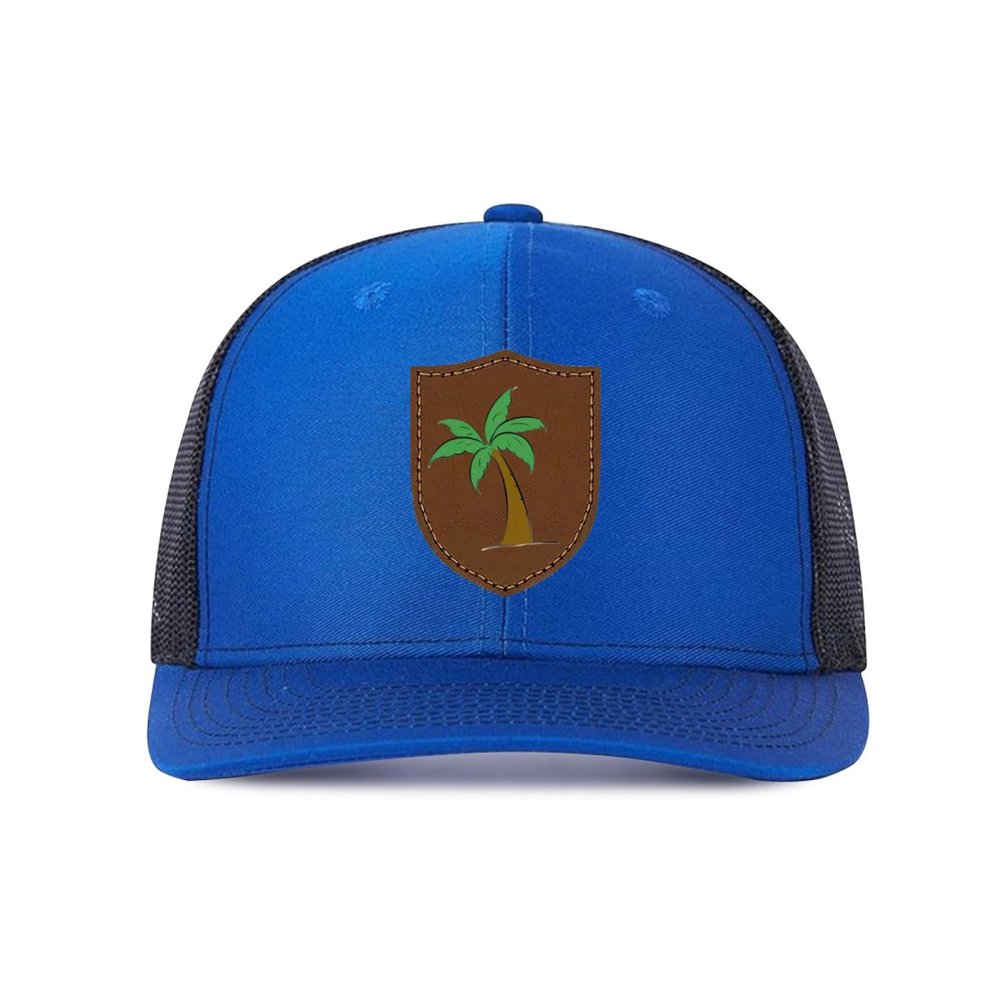 Generic Custom Caps Custom Leather Patch Trucker Men's and Women's Caps - Personalized Text and Photo UV Printed Baseball Caps 79, Royal Blue With Black Mesh