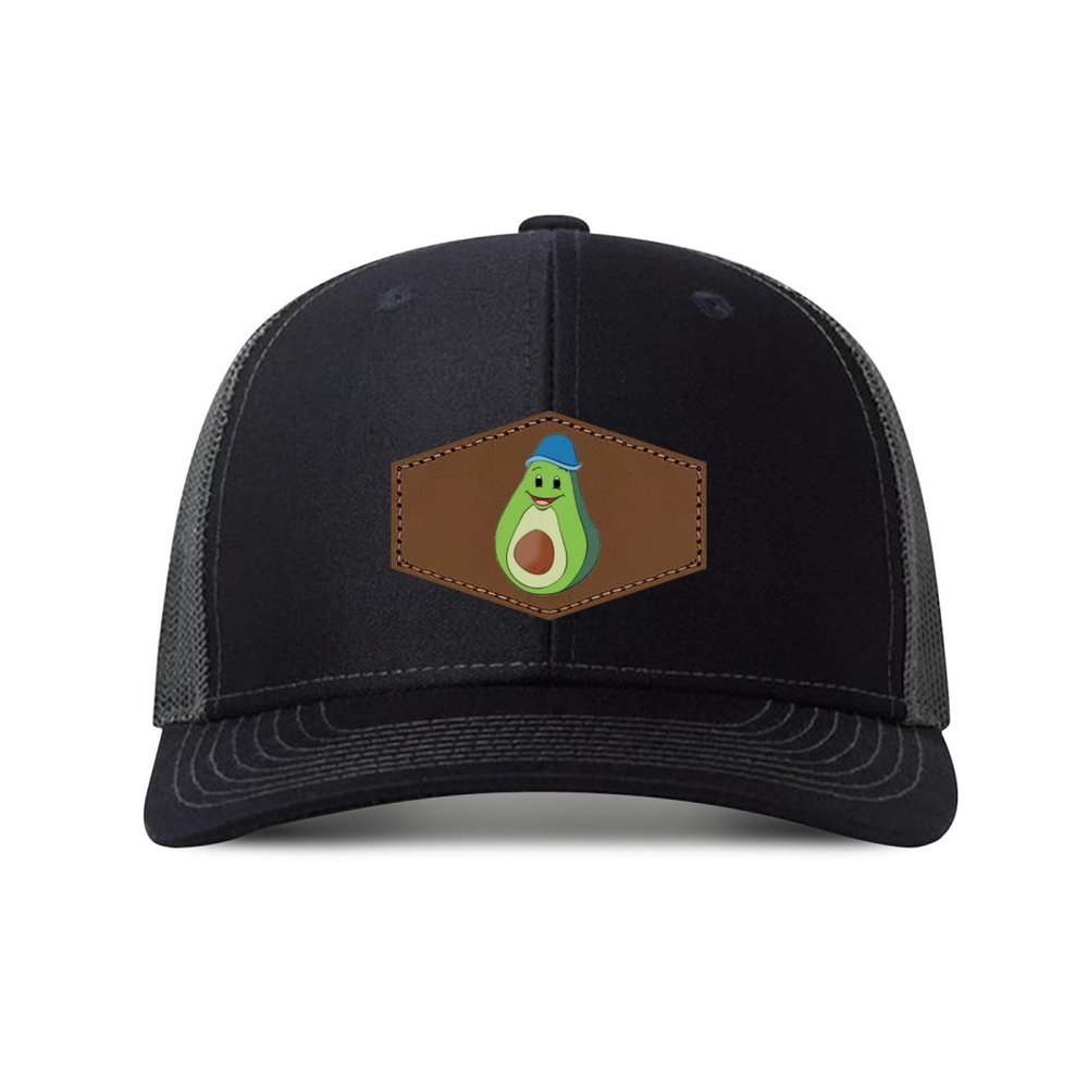 Generic Custom Caps Custom Leather Patch Trucker Men's and Women's Caps - Personalized Text and Photo UV Printed Baseball Caps 31, Black With Dark Grey Mesh
