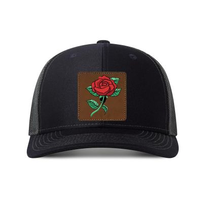 Generic Custom Caps Custom Leather Patch Trucker Men's and Women's Caps - Personalized Text and Photo UV Printed Baseball Caps 60, Black With Dark Grey Mesh