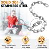 Anobeyi 23.6" Gym Fitness Cable Extension Chain, 304 Stainless Steel Cable Machine Extension Accessory, Workout Chain for Home Gym Replacement, Weight Lifting, Triceps Exercise (Silver-1pc (Dia-5mm)) view 2