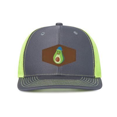 Generic Custom Caps Custom Leather Patch Trucker Men's and Women's Caps - Personalized Text and Photo UV Printed Baseball Caps 26, Dark Gray With Green Mesh