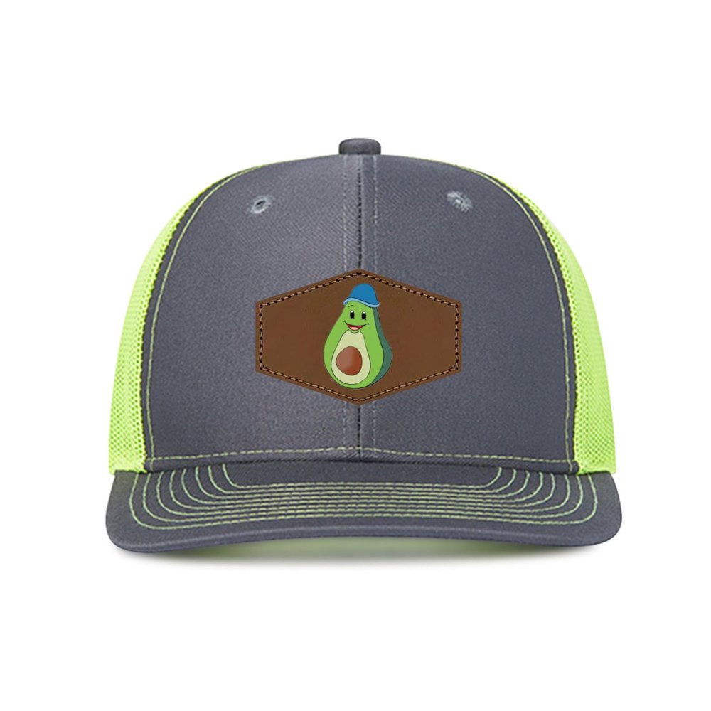 Generic Custom Caps Custom Leather Patch Trucker Men's and Women's Caps - Personalized Text and Photo UV Printed Baseball Caps 26, Dark Gray With Green Mesh