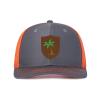 Generic Customized Leather Patch Truck Driver Men's and Women's Hat - Personalized Text and Photo UV Spray Printed Baseball Hat 81, Dark Gray With Orange Netting view 1