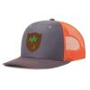 Generic Customized Leather Patch Truck Driver Men's and Women's Hat - Personalized Text and Photo UV Spray Printed Baseball Hat 81, Dark Gray With Orange Netting view 2