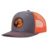 Generic Customized Leather Patch Truck Driver Men's and Women's Hat - Personalized Text and Photo UV Spray Printed Baseball Hat 45, Dark Gray With Orange Netting view 2