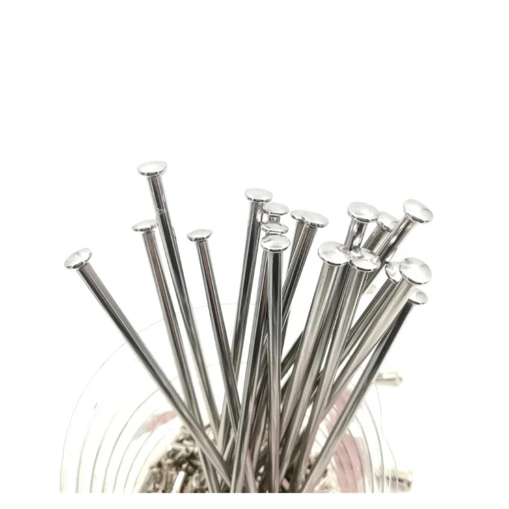 304 Stainless Steel Material Diameter 4.5 mm Straight Head Motorcycle Wheel Spokes Match With 25 mm Longer Brass&Alloy Caps (Color : Length 199mm)