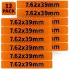 12 Pack Miaozhun 7.62x39mm Magazine Marking Bands 7.62 Magazine Caliber Identification (Orange-Black) view 1
