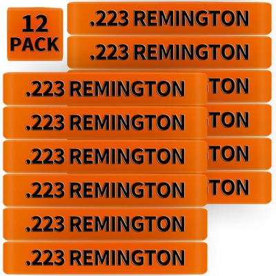 12 Pack Miaozhun .223 Remington Magazine Marking Bands .223 Magazine Ammo Caliber Identification Bands (Orange-Black)