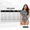Bigf-Oot-Silhouettes-Hipster Women's Short-Sleeve Round Neck One-Piece Swimsuit Large Black view 2