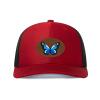 Generic Customized Leather Patch Truck Driver Men's and Women's Hat - Personalized Text and Photo UV Spray Printed Baseball Hat 03, Red With Black Mesh view 1