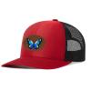 Generic Customized Leather Patch Truck Driver Men's and Women's Hat - Personalized Text and Photo UV Spray Printed Baseball Hat 03, Red With Black Mesh view 2