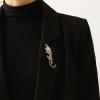 2 Fierce and domineering spotted leopard brooches, rhinestone alloy animal brooches, men's and women's clothing suit dress accessories view 2