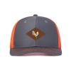 Generic Customized Leather Patch Truck Driver Men's and Women's Hat - Personalized Text and Photo UV Spray Printed Baseball Hat 69, Dark Gray With Orange Netting view 1
