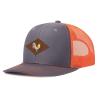 Generic Customized Leather Patch Truck Driver Men's and Women's Hat - Personalized Text and Photo UV Spray Printed Baseball Hat 69, Dark Gray With Orange Netting view 2