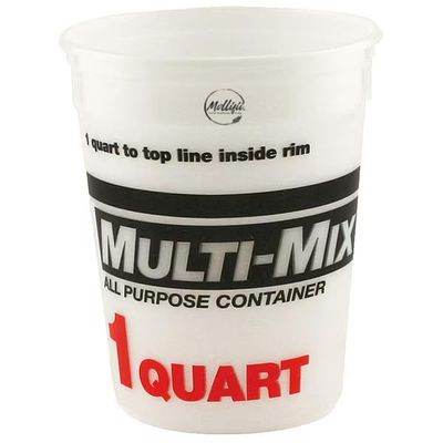 MOLLIFII Paint Mix and Measure Container, 1 qt Capacity, HDPE, 24 PK, White