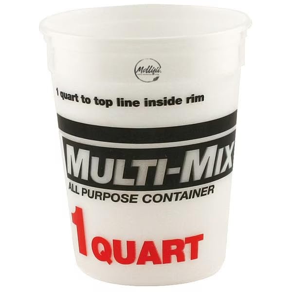 MOLLIFII Paint Mix and Measure Container, 1 qt Capacity, HDPE, 24 PK, White