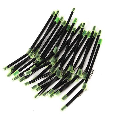 Cuoyuqie 20pcs Sea Fishing Tangle Booms Fish Lure Plastic Tube 20cm Balance Connector Rig (Black 20pcs)