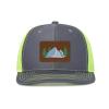 Generic Customized Leather Patch Truck Driver Men's and Women's Hat - Personalized Text and Photo UV Spray Printed Baseball Hat 14, Dark Gray With Green Mesh view 1