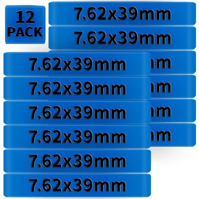 12 Pack Miaozhun 7.62x39mm Magazine Marking Bands 7.62 Magazine Caliber Identification (Blue-Black)