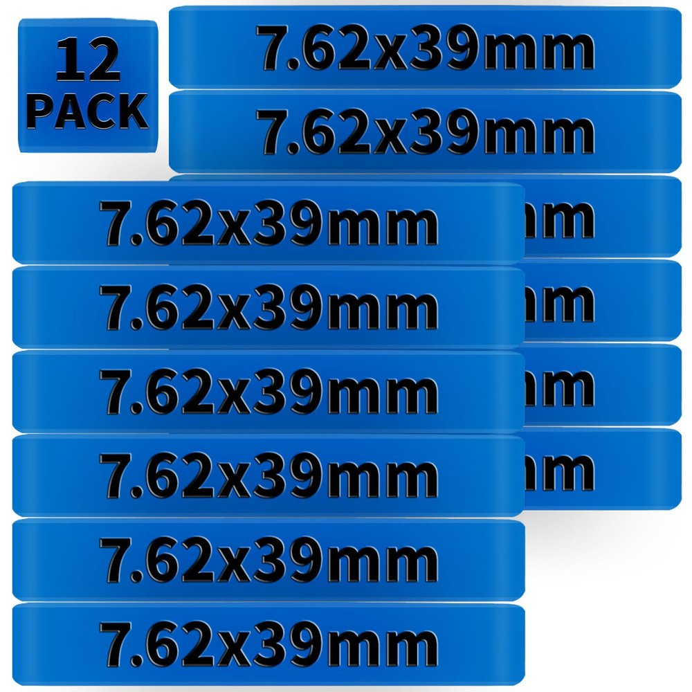 12 Pack Miaozhun 7.62x39mm Magazine Marking Bands 7.62 Magazine Caliber Identification (Blue-Black)
