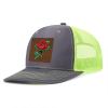 Generic Customized Leather Patch Truck Driver Men's and Women's Hat - Personalized Text and Photo UV Spray Printed Baseball Hat 50, Dark Gray With Green Mesh view 2