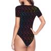 Augenstern Retro-Neon-Sign-Manatee Women's Short-Sleeve Round Neck One-Piece Swimsuit Xx-Large view 4