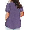 Plus Size Tops for Women 4X-5X Women's V Neck T Shirts Short Sleeve Tops for Women Summer Blouses for Women 2025 view 2