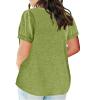 KICILVS Plus Size Tops for Women Dressy V Neck Blouses for Women Plus Size Short Sleeve Tops Womens Summer Tops view 2