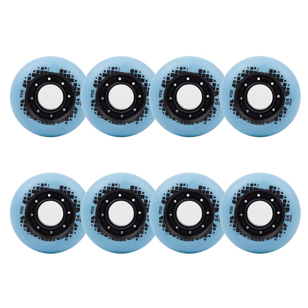 ZYANLING Inline Skate Wheels Outdoor/Indoor 8 Pack Inline Wheels 62mm 64mm 68mm 70mm 72mm 80A Inline Replacement Wheels Pink and Blue